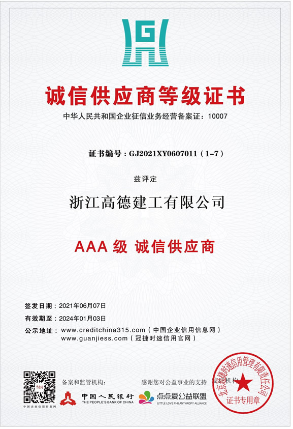 誠信供應商等級